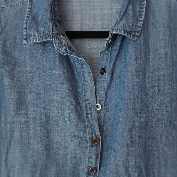 Velvet Heart 90s Chambray Denim Lightweight Button-Up Fit & Flare Dress- XS - Picture 3 of 7